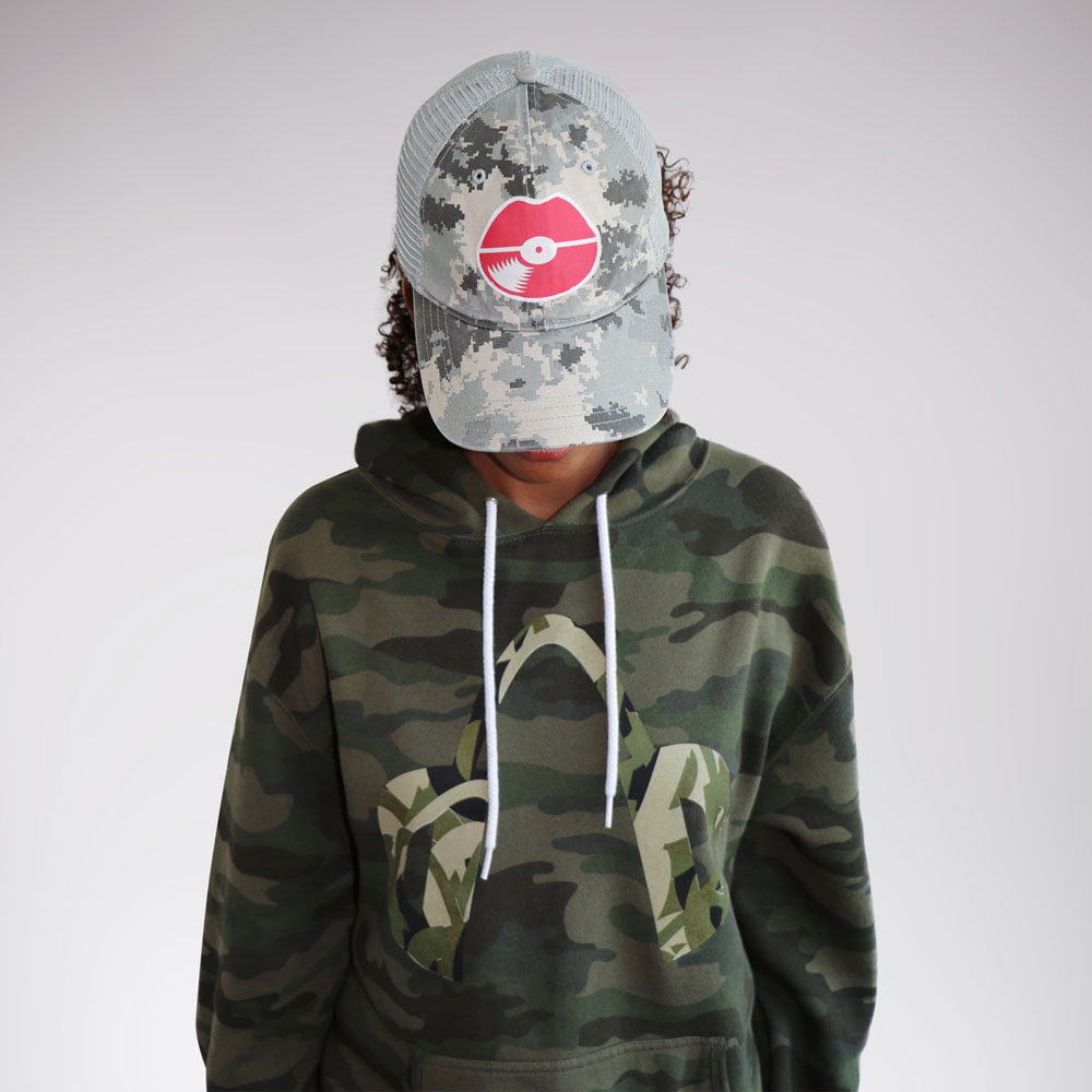 Vinyl Lips Digital Camo Hat - ADD aka Addictive DJ Designs